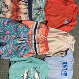 Colorful Swim Shorts and T-Shirts Set